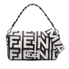 Marc Jacobs Nappa Vitello King Logo Print Baguette Satchel