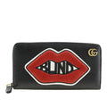 GG Marmont Pebbled Calfskin Embroidered Blind For Love Zip Around Wallet