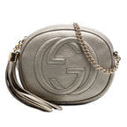 Mini Metallic Pebbled Calfskin Soho Chain Crossbody