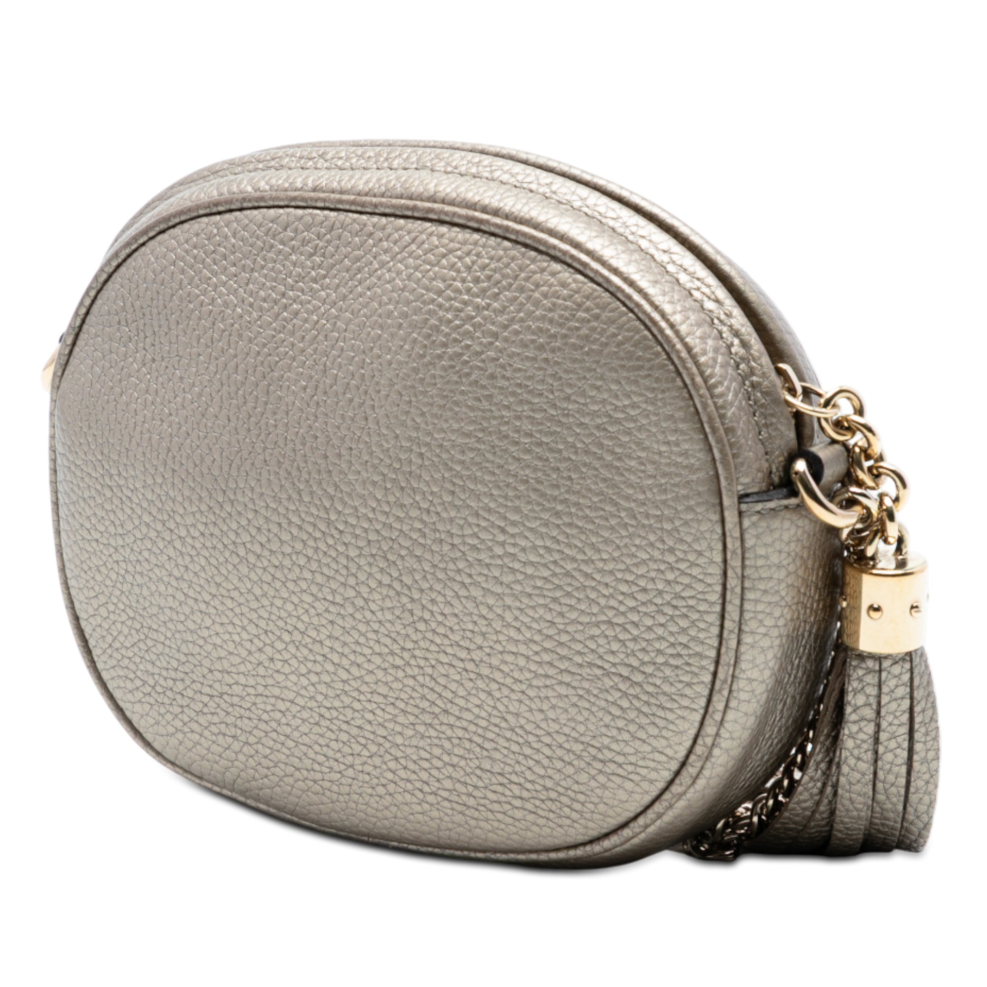 Mini Metallic Pebbled Calfskin Soho Chain Crossbody