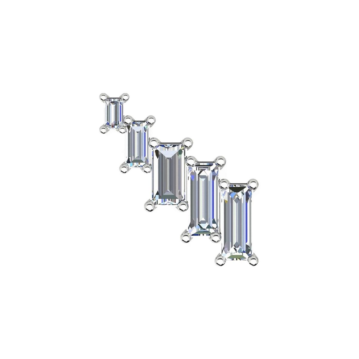 AURORA Baguette Diamond Stud Earring Single By ALINKA Fine Jewellery