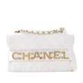 Medium Quilted Calfskin Logo Enchained Flap