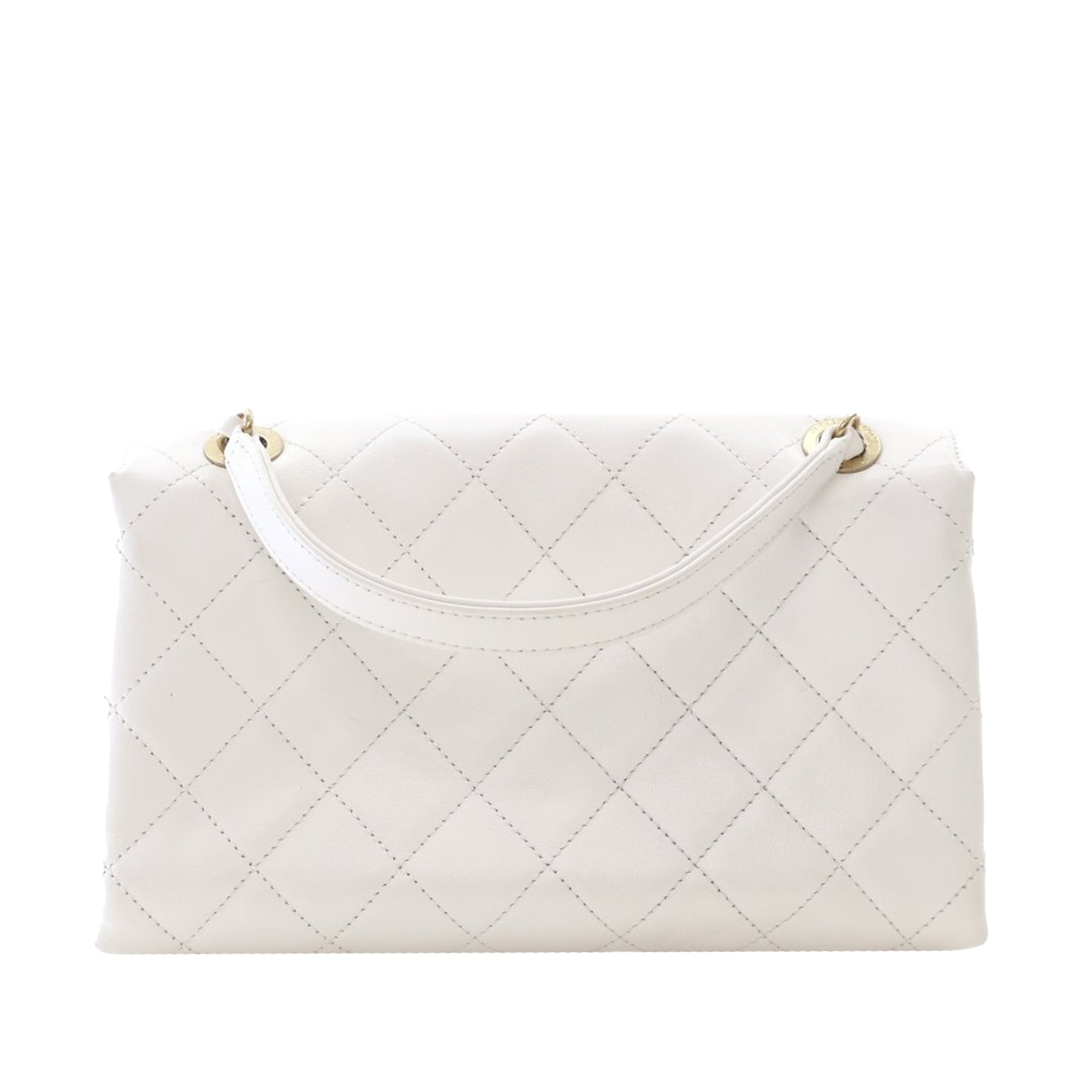 Medium Quilted Calfskin Logo Enchained Flap