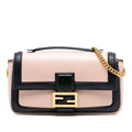 Bicolor Leather Chain Midi Baguette