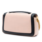 Bicolor Leather Chain Midi Baguette
