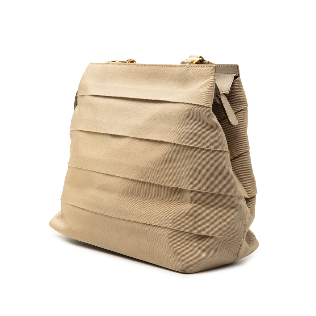 Nylon Tiered Grosgrain Shouder Bag