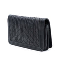 Pleated Crumpled Chevron Calfskin Le Boy Wallet On Chain