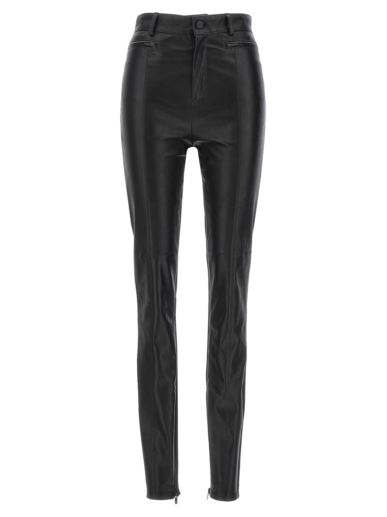 David Koma Napa Leather Leggings — Black