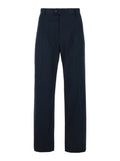 Blue Straight Tailored Pants in Cotton Man Blu Trousers