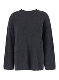 Grey Relaxed Crewneck Sweater in Cashmere Woman Jersey