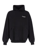Beverly Hills Oversized Black Hoodie with Logo Print in Cotton Woman Sweatshirts