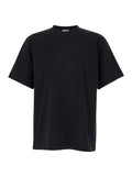 Black Boxy T-Shiirt with Tonal Equestrian Knight Embroidery in Cotton Man Tshirts And Polo Shirts