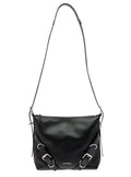 Voyou White Crossbody Bag with Logo and Buckle Detail in Leather Man Black Calf