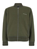 Green Sweatshirt with Bomber Collar and 4G Logo in Wool Man Outerwear