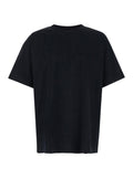 Black Crewneck T-Shirt with Logo Lettering Detail in Cotton Man Tshirts And Polo Shirts