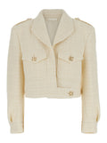 White Jacket with Logo 4G Detail on the buttons in Wool Blend Woman Polyester Blazers