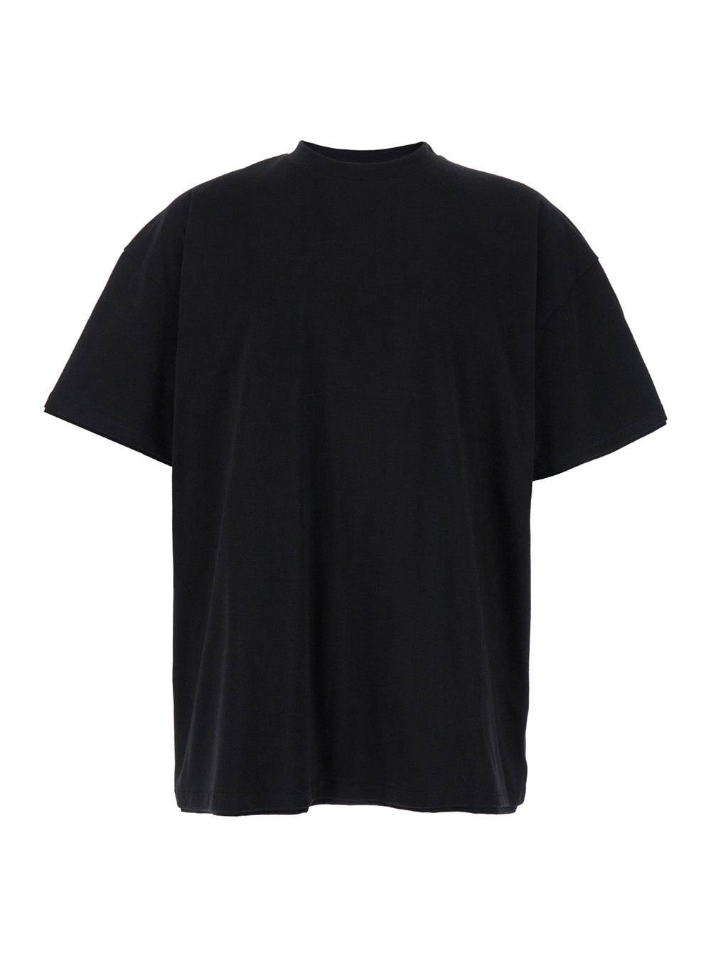 Black Double-Layers T-shirt in Cotton Man Tshirts And Polo Shirts