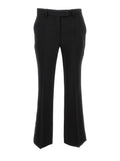 Black Cady Low Waist Flared Pants in Stretch Fabric Woman Trousers