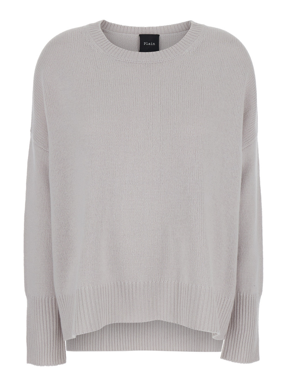 Grey Oversized Crewneck Sweater in Cashmere Woman Jersey