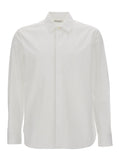 White Pointed Collar Long Sleeve Shirt in Cotton Man And Blouses