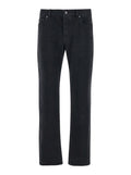 Black Slim Jeans with Logo Patch in Denim Man 100 % Cotton