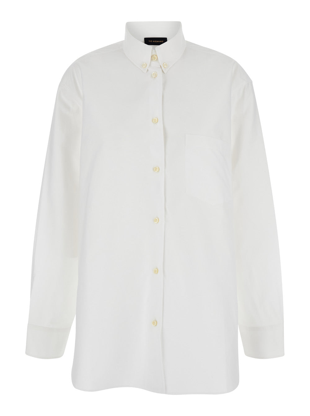 White Shirt with Buttons in Cotton Blend Woman Polyester And Blouses