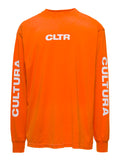 Orange Crewneck Sweatshirt with Contrasting CLTR Print in Jersey Man Sweatshirts