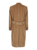Beige Double-Breasted Coat with Peak Revers in Wool Blend Man Llama Virgin Polyamid Outerwear