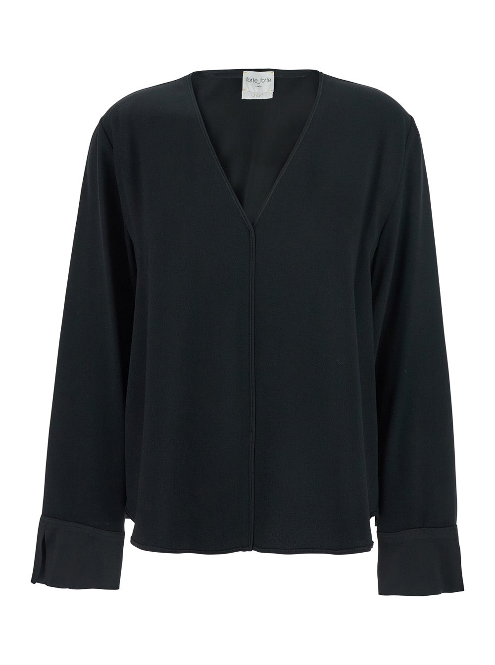 Black V-Neck Sweater in Acetate Blend Woman Jersey