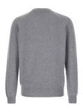 Grey Crewneck Sweater in Wool and Cashmere Blend Man Kashmir Virgin Jersey