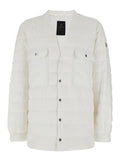White Down Jacket with Logo Patch on the Sleeve and Snap Buttons in Tech Fabric Man Polyester