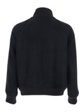 Regards Black Jacket with Front Zip Closure in Wool Blend Man Nylon Outerwear