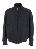 Regards Grey Jacket with Front Zip Closure in Wool Blend Man Polyester Arcrylic Nylon Outerwear