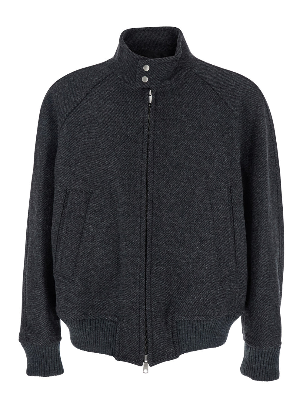 Regards Grey Jacket with Front Zip Closure in Wool Blend Man Polyester Arcrylic Nylon Outerwear