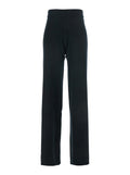 Black High Waisted Trousers in Cashmere and Wool Blend Woman Virgin