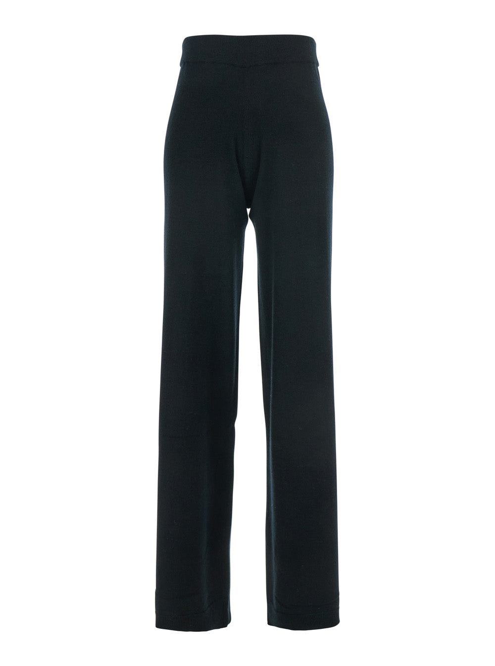 Black High Waisted Trousers in Cashmere and Wool Blend Woman Virgin