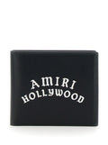 Bi-Fold Wallwt with Logo Lettering on the Front in Leather Man Black Bovine Products
