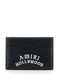 Black Card Holder with Logo Lettering on the Front and Embossed Rear in Leather Man Bovine Products