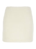 White Mini Skirt With Hidden Side Closure Fabric Woman