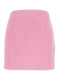 Pink Mini Skirt With Hidden Side Closure Fabric Woman