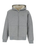 Grey Hoodie with Dropped Shoulders in Neoprene Man Sweatshirts