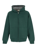 Green Hoodie with Dropped Shoulders in Neoprene Man Sweatshirts