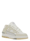 Area Lo White and Beige Sneakers with Logo Detail in Leather Blend Woman Recycled Polyester