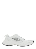 Monday White Low Top Sneakers with Logo Detail and Embossed Size on the Rear in Leather Fabric Man Bovine Polyester