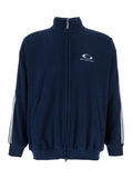 Blue Sweatshirt with Logo Detail on Front and Rear Striped the Sleeve in Tech Fabric Man Blu Polyester Sweatshirts