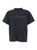 Black Crewneck T-Shirt with Logo Print on the Front in Cotton Man Tshirts And Polo Shirts