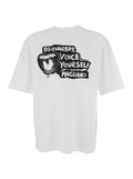 D2 x Magliano White Crewneck T-Shirt with Maxi Print on the Front in Cotton Man Tshirts And Polo Shirts