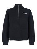 Black High Neck Sweatshirt with Lettering Logo on the Front in Cotton Man Sweatshirts