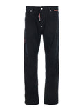 D2 x Magliano Black Jeans with Belt Loops and Logo Patch on the Rear in Denim Man Cotton