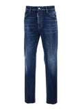 642 Blue Jeans with Logo Patch on the Rear in Denim Man Blu